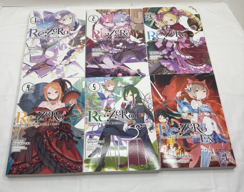 Lot Of 6, Re:Zero Starting Life in Another World, Vol 1-5 English + Lion King #1