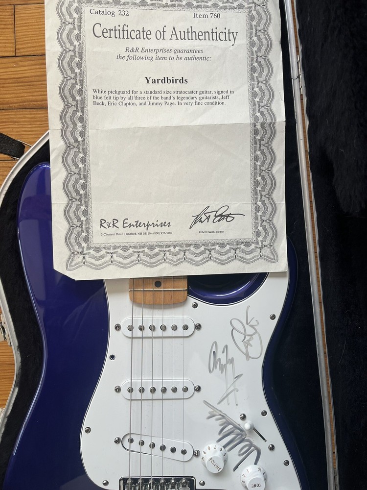 Eric Clapton Jimmy Page Jeff Beck Signed Fender Guitar