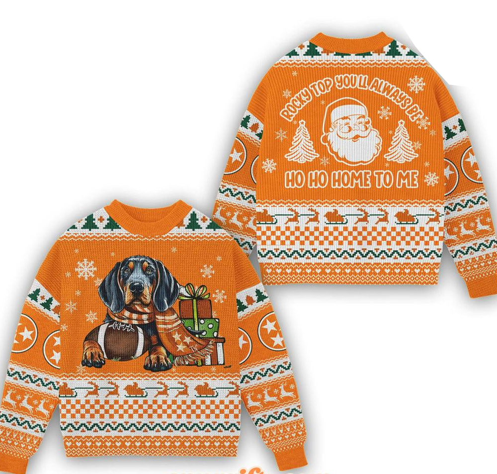 AOP Tennessee Volunteers ROCKY Ugly Christmas Sweater All sizes JJ5840