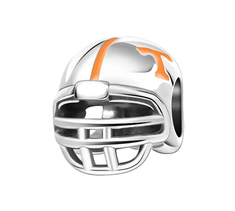 Tennessee Volunteers Helmet Charm 925 Sterling Silver For Bracelet Or Necklace