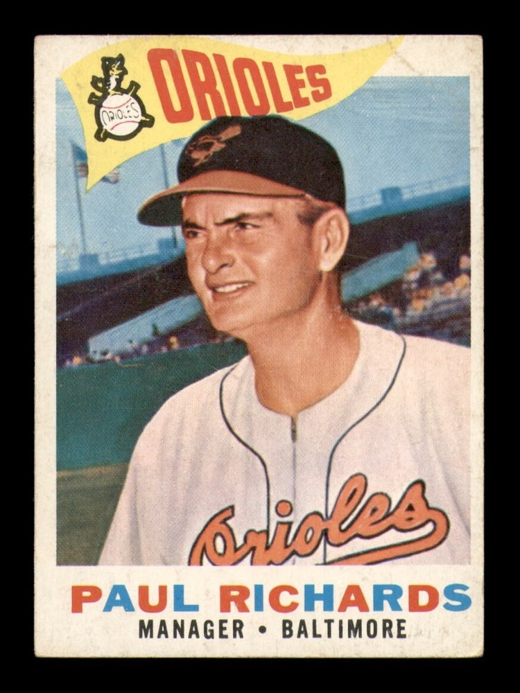 1960 Topps #224 Paul Richards Manager VG-EX OBGcards Vintage Baseball