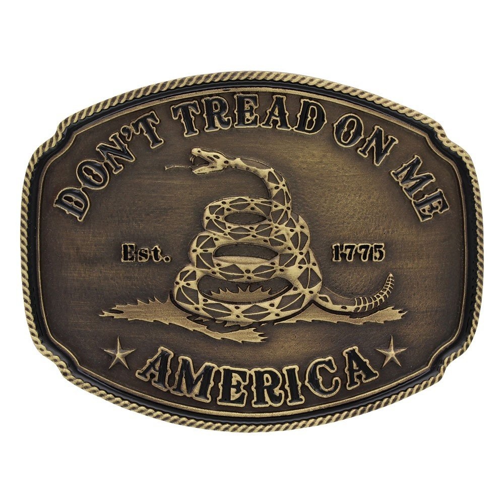 2nd Amendment Series Attitude Western Belt Buckle (American Gadsden Don't Tre...