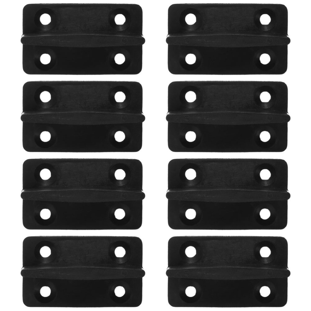 8-Piece Black Barn Sliding Door Positioner Bypass Floor Guide Cabinet Support Rod