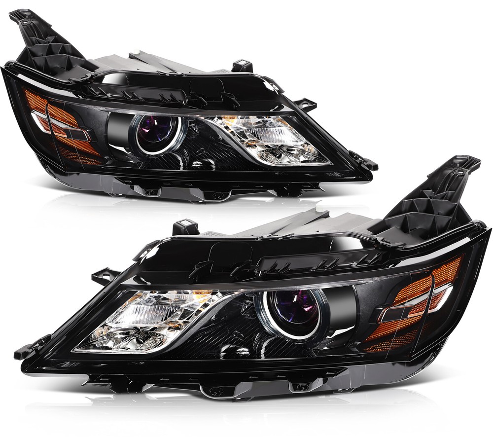 For 2014-2020 Chevy Impala Clear Lens Black Housing Headlights Assembly Pair