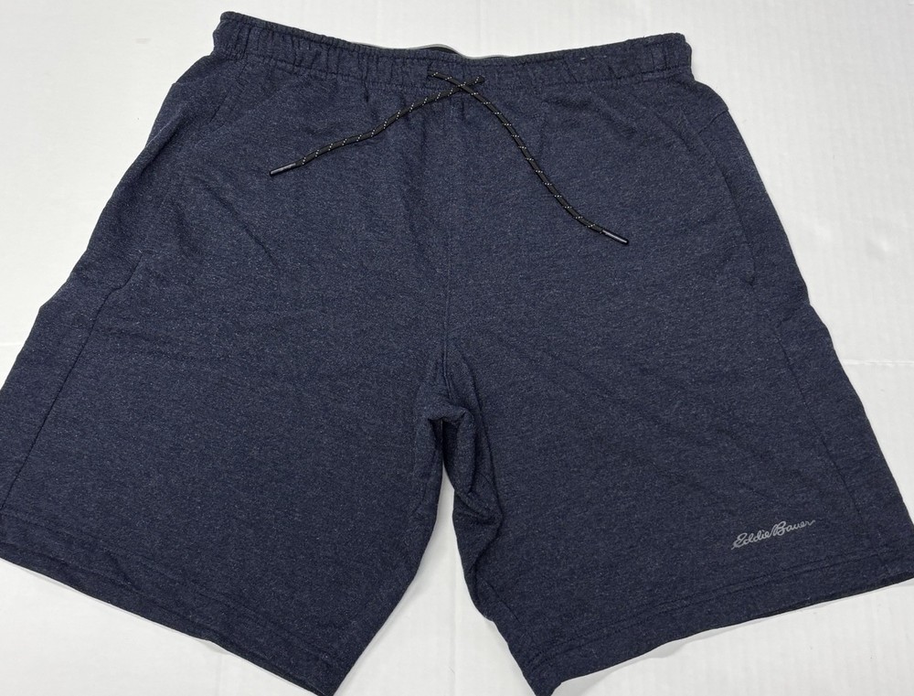 Eddie Bauer Tri-Flex Jogger Sweat Shorts Men Medium Heather Blue Jersey Material