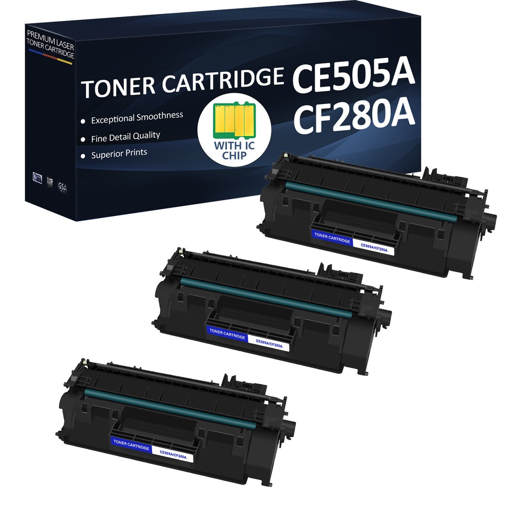 3PK Hgh Yield CE505A 05A Toner Cartridge for HP LaserJet P2035n P2050 P2055x INK