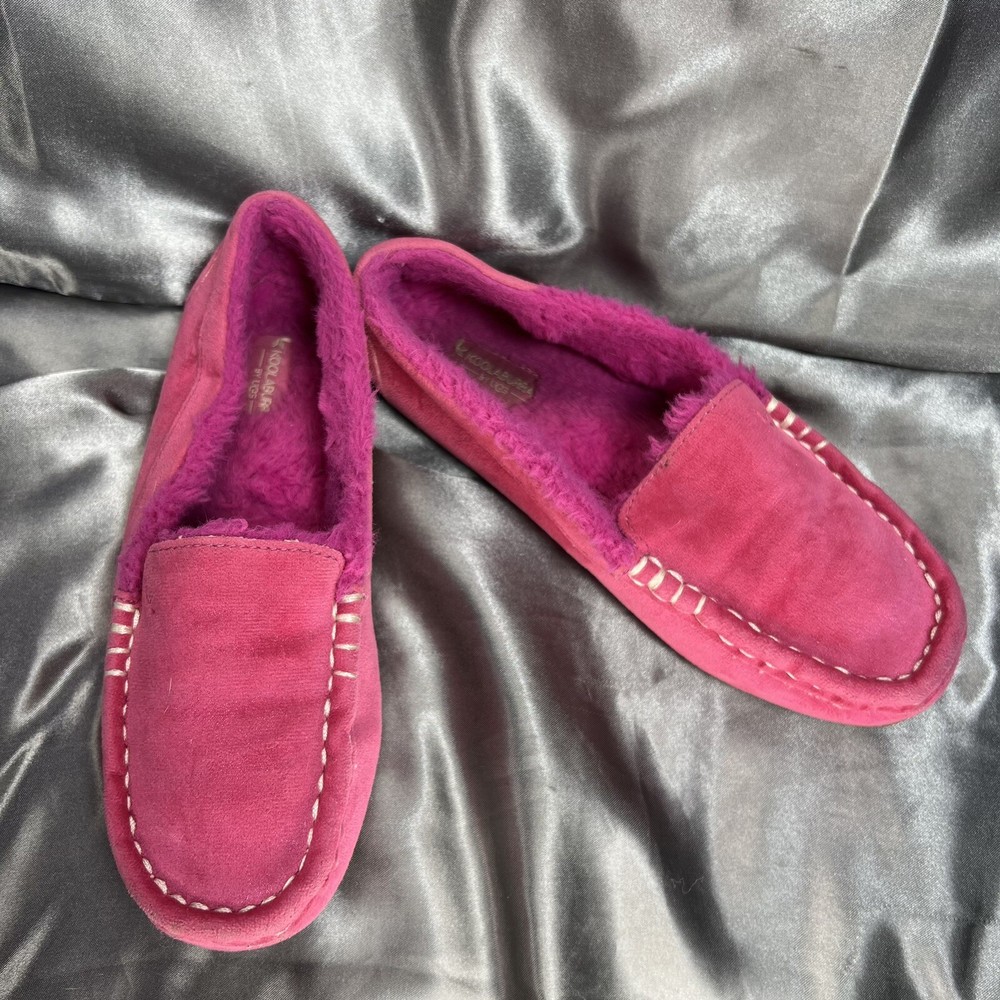 Koolaburra by UGG K. Riley Shimmer Loafers Girls Size 1 Slippers Pink Cozy Fall