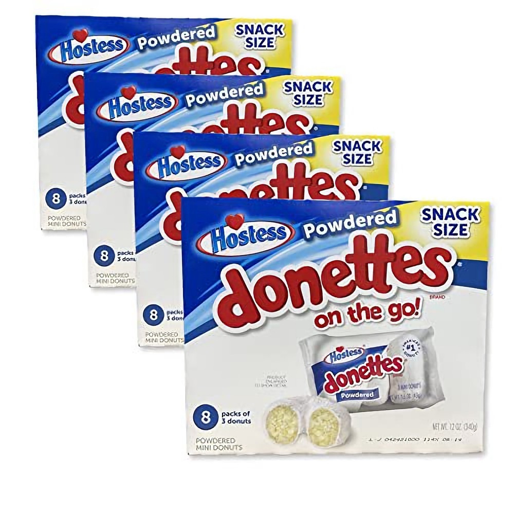 Hostess Powdered Donettes Bulk Pack 96 Donuts Family Size Snack