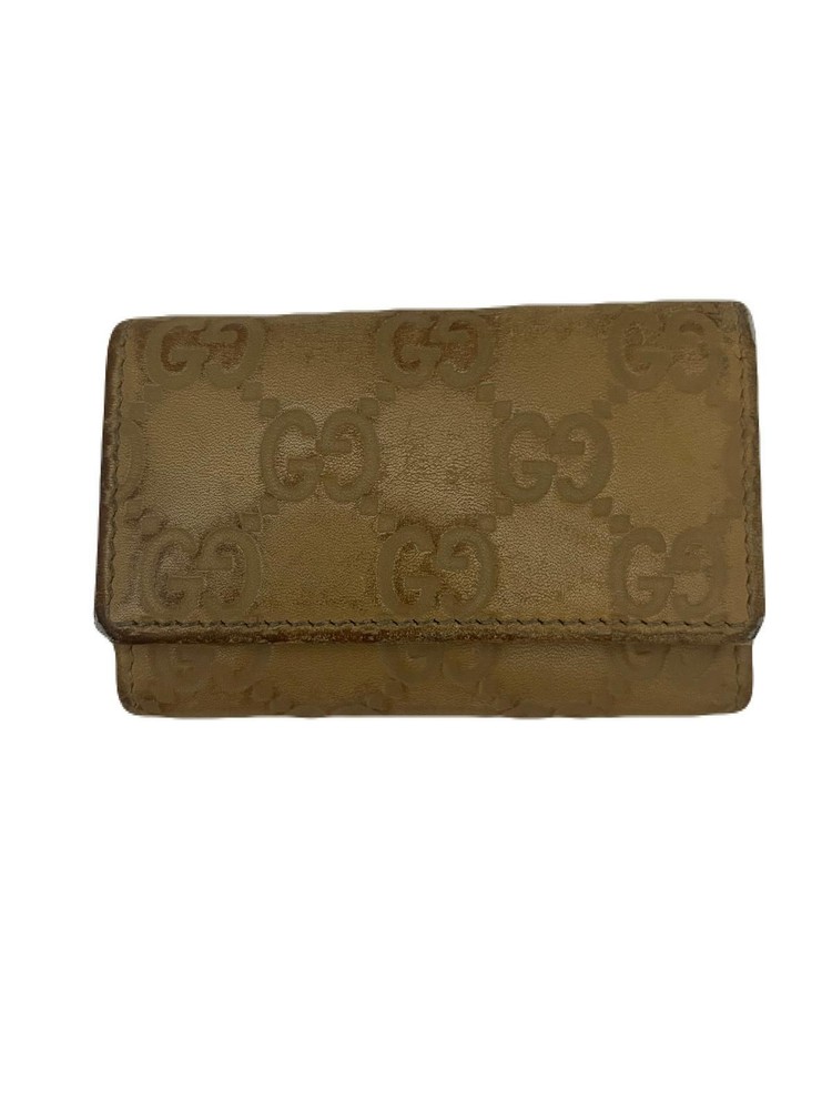 Gucci Brown Leather Key Wallet with 6 Hooks Preowned TA49-3