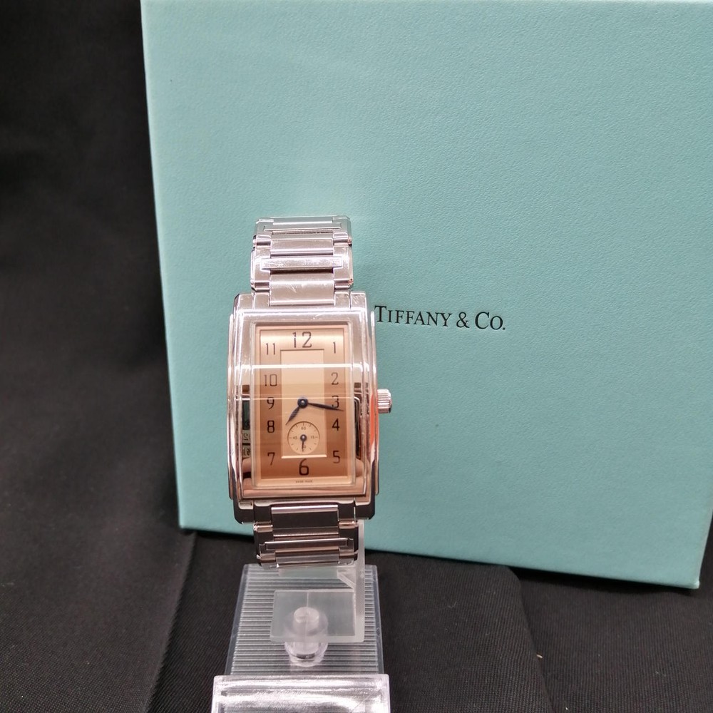 WristWatch Tiffany Co. Silver Orange Scratched Grand Rectangular 15