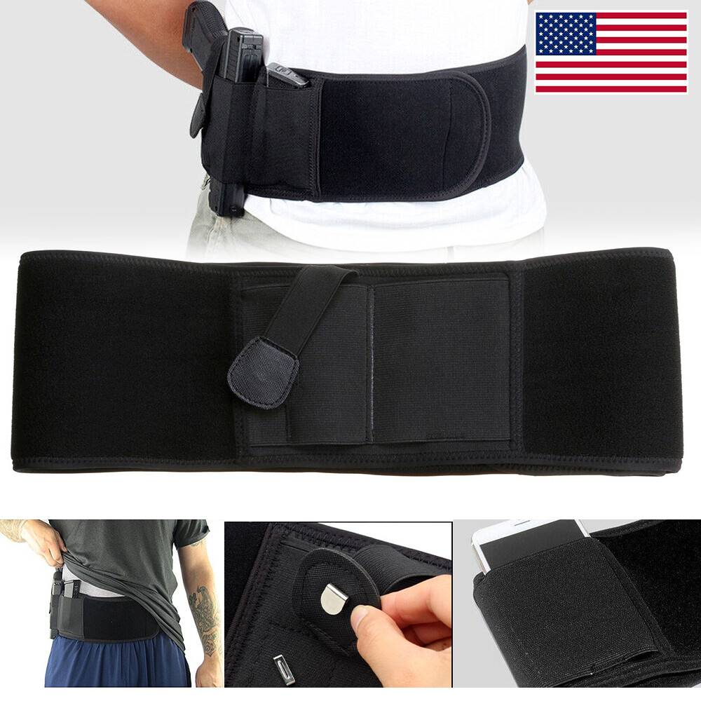 Belly Band Holster Tactical Adjustable Concealed Carry Waist Pistol Gun Holster