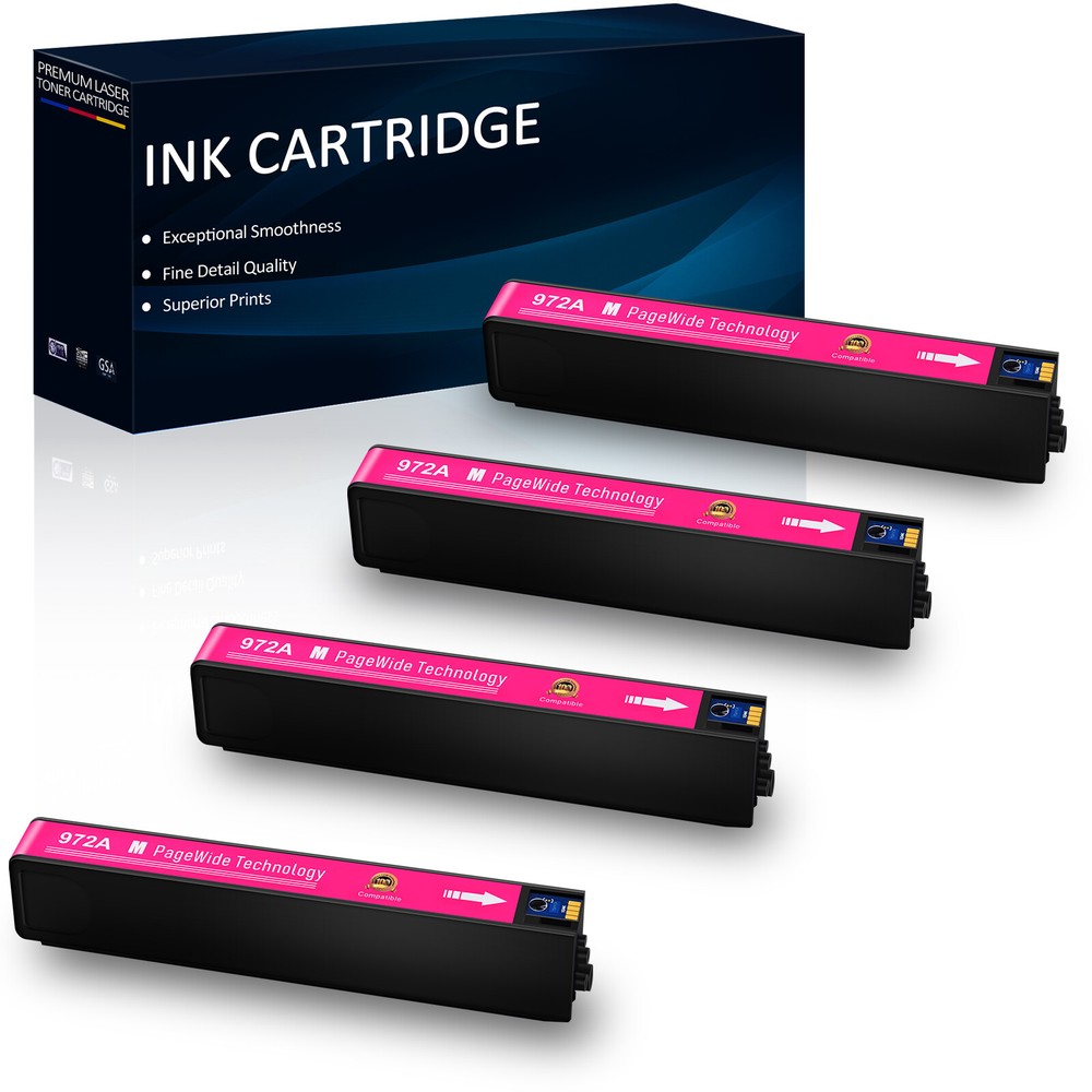 4PK Magenta 972A High Yield Ink Cartridge For HP PageWide Pro 452dw 577dw 552dw