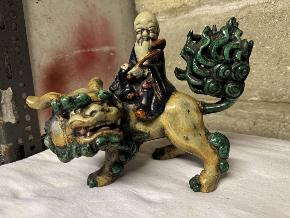 Vintage Japanese FOO DOG FIGURINE Sage Mid Century 50's/60's.