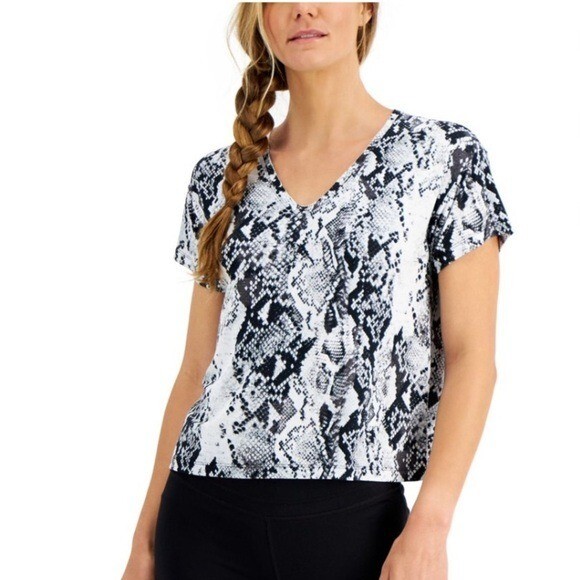 Ideology Women's Snakeskin-Print T-Shirt, Tee