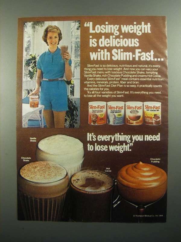 1984 Slim-Fast Weight Loss Ad - Losing is Delicious