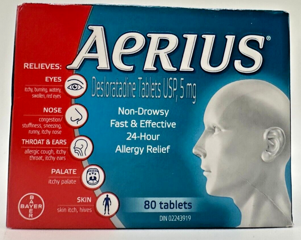 Aerius Allergy Relief, 80 Tablets, fast and effective 24 hour