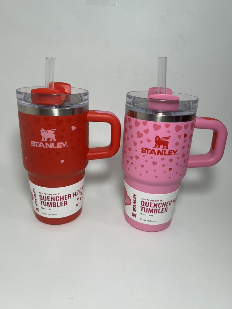 Stanley Cup Valentine’s Day 2025 Ruby Red & Sweet Hearts 20 oz 2 Pack Tumblers