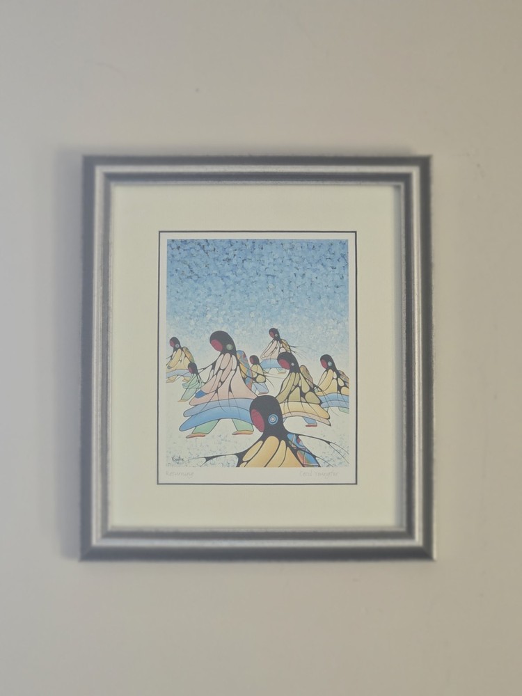 Cecil Youngfox “Returning” – Signed Native Canadian Art Print – Framed w/ COA –