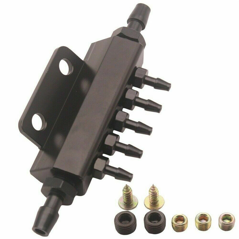 5 Port Car Vacuum Block Intake Manifold Kit Fuel Gas Wastegate Turbo Boost