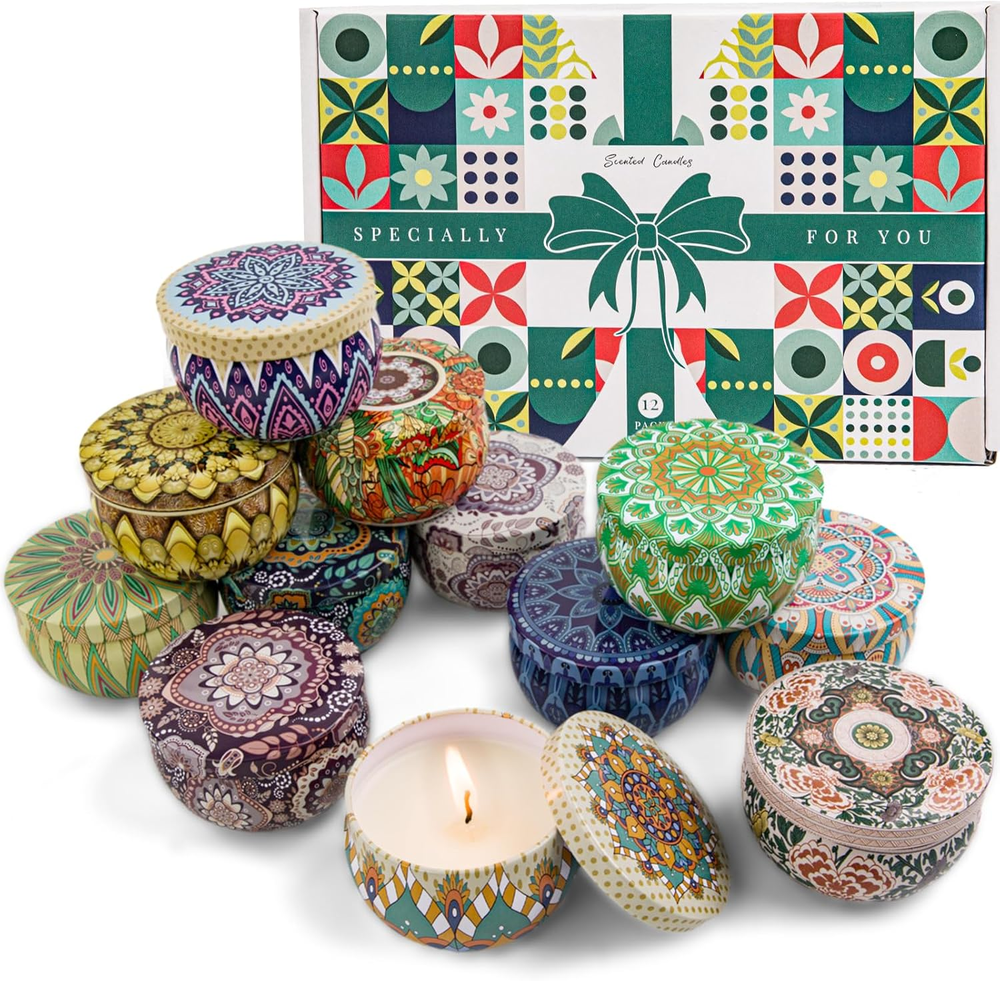 12-Pack Long-Lasting Scented Candles for Home Fragrance