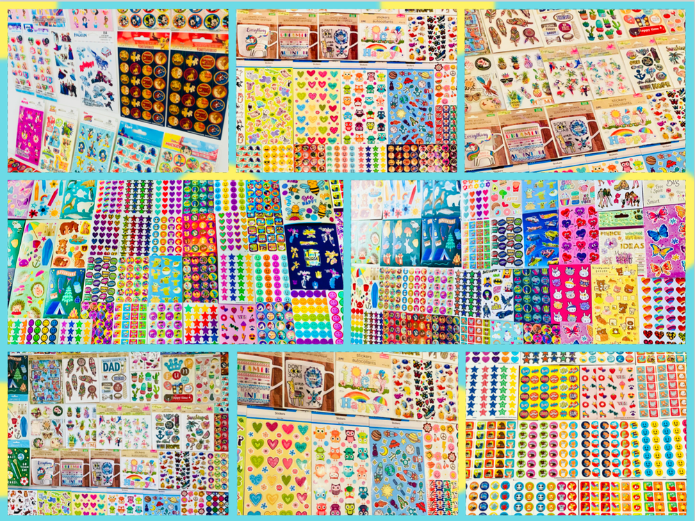 1000 Bundles of Fun STICKERS! Cheerful Themes Bright Colors Creative Project DIY