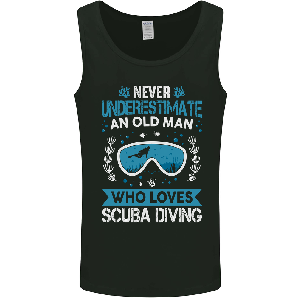 Scuba Diving Never Underestimate Old Man Funny Mens Vest Tank Top