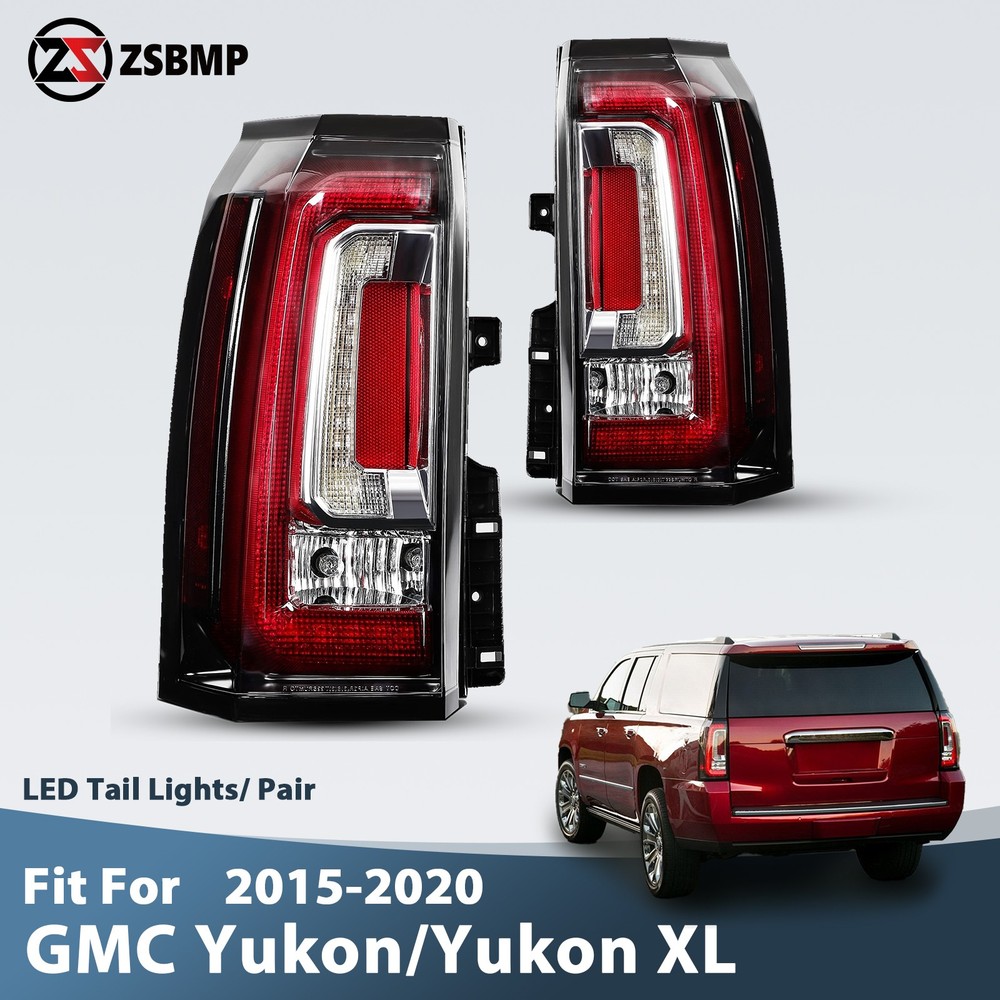 Pair LED Tail Lights Assembly For 2015-2020 GMC Yukon/Yukon XL w/Bulb Left+Right