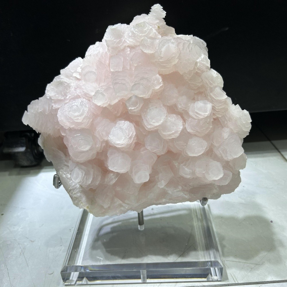 16.72LB Rare Natural Pink Diamond Calcite Mineral Specimen Decor + Stand AAA+