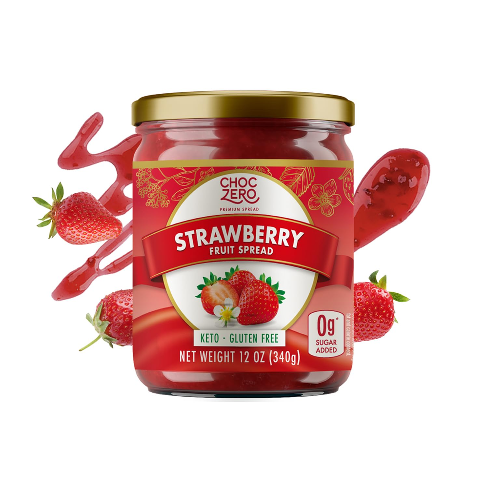 Choczero Keto Strawberry Fruit Spread, No Sugar Added, Keto Friendly, All Natura