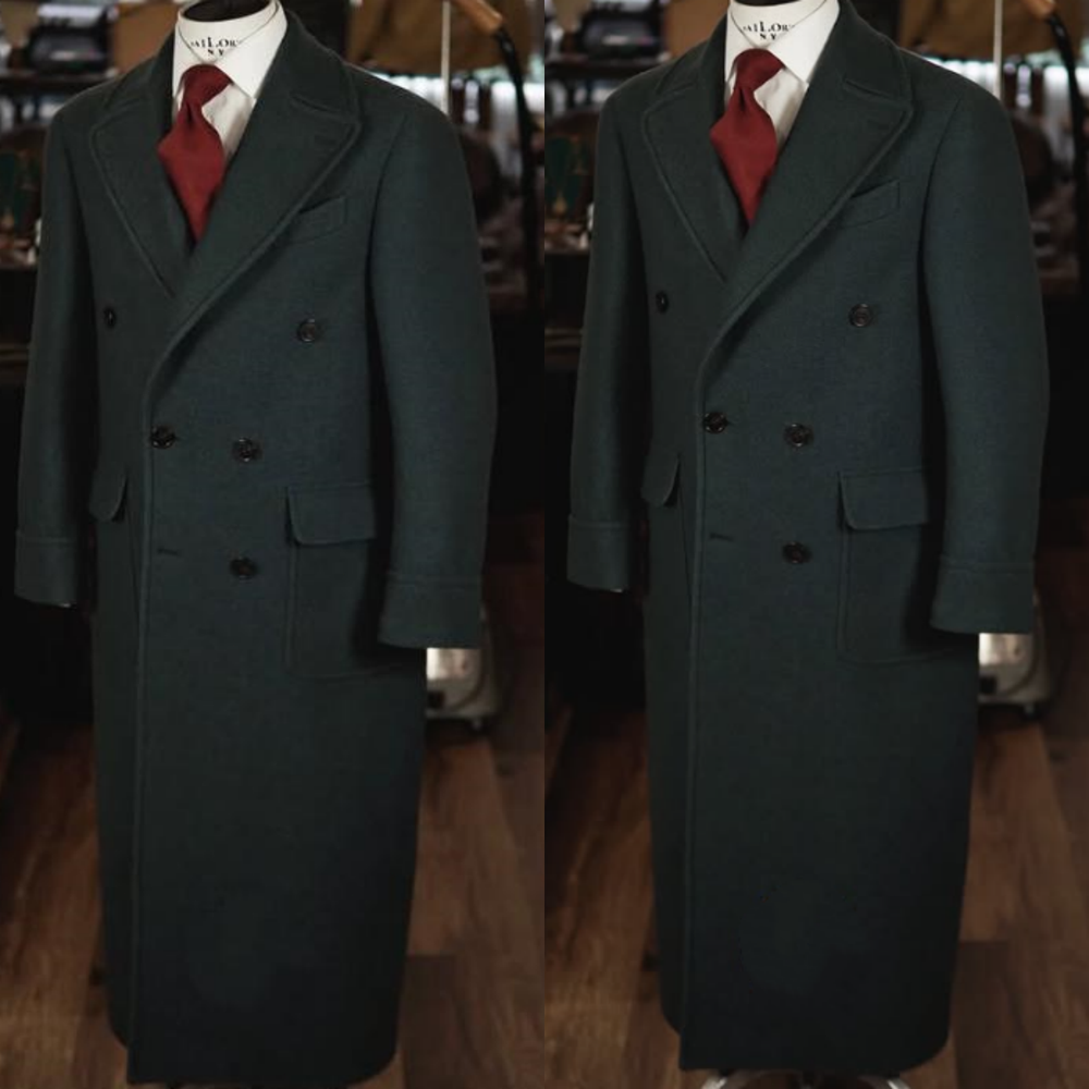 Winter Black Men's Overcoat Business Long Suit Outdoor Workwear Offical Jacket