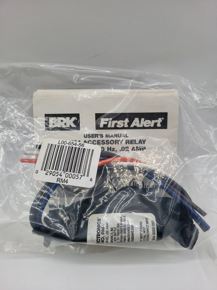 BRK First Alert RM4 Accessory Relay 120v, 60 Hz, .02 Amp For CO Alarm New Sealed