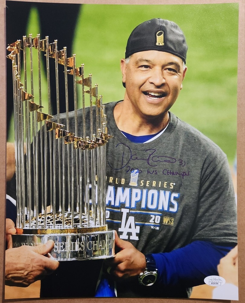 Dave Roberts Los Angeles Dodgers World Series INSC Autographed 11x14 JSA