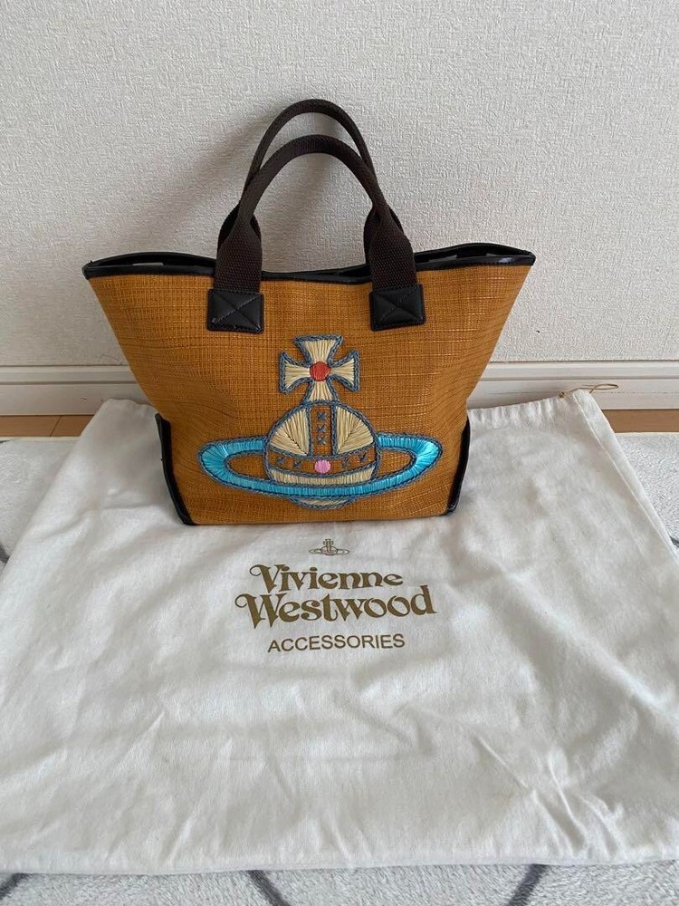 Vivienne Westwood Cage Bag Tote bag Brown Women's with orb logo USED