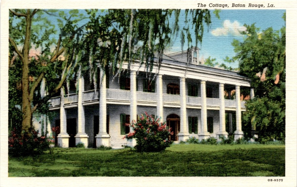 The Cottage, Baton Rouge, La, Harris News Agency, Louisiana State Postcard