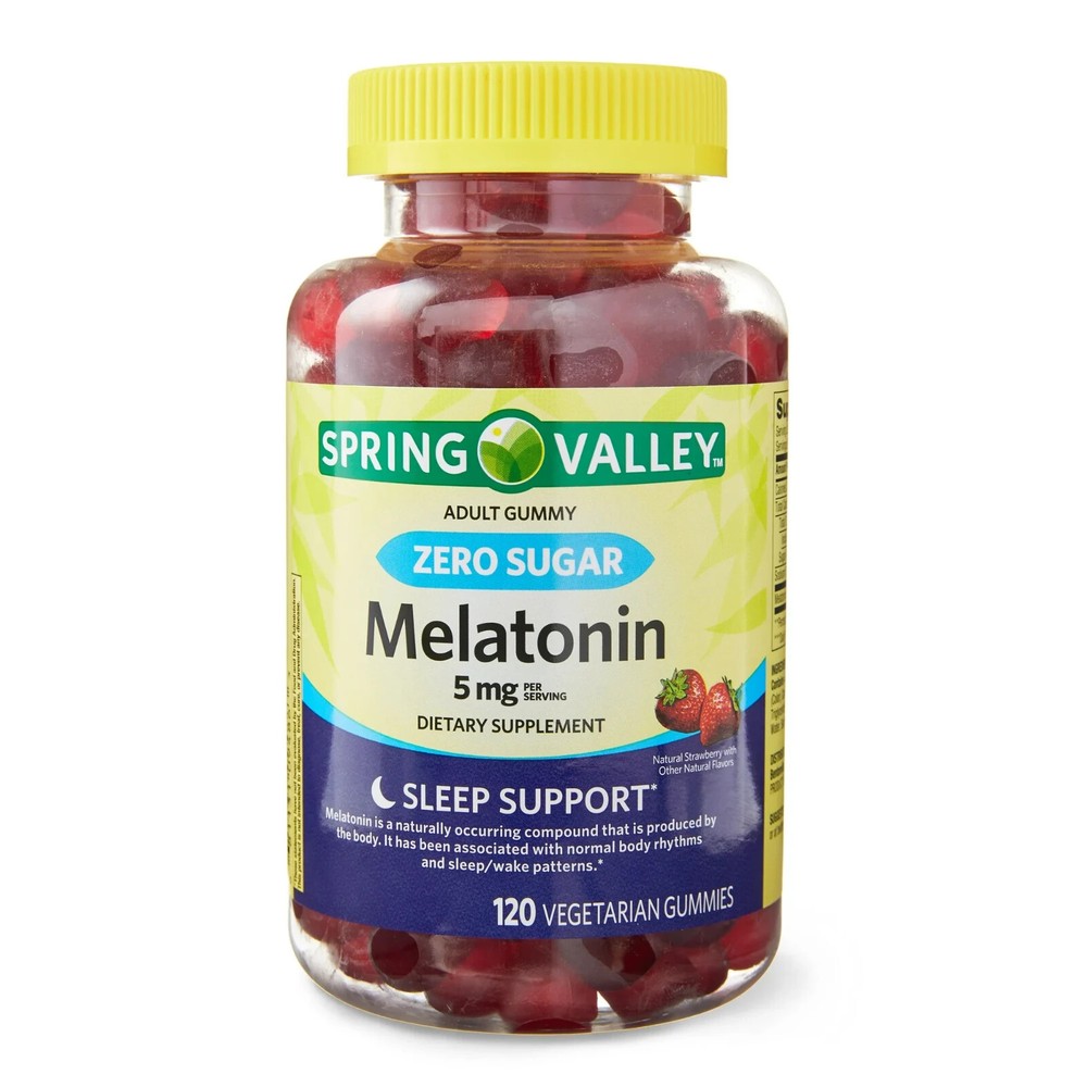 Spring Valley Zero Sugar Melatonin Sleep Support Dietary Supplement Gummies, 5 m