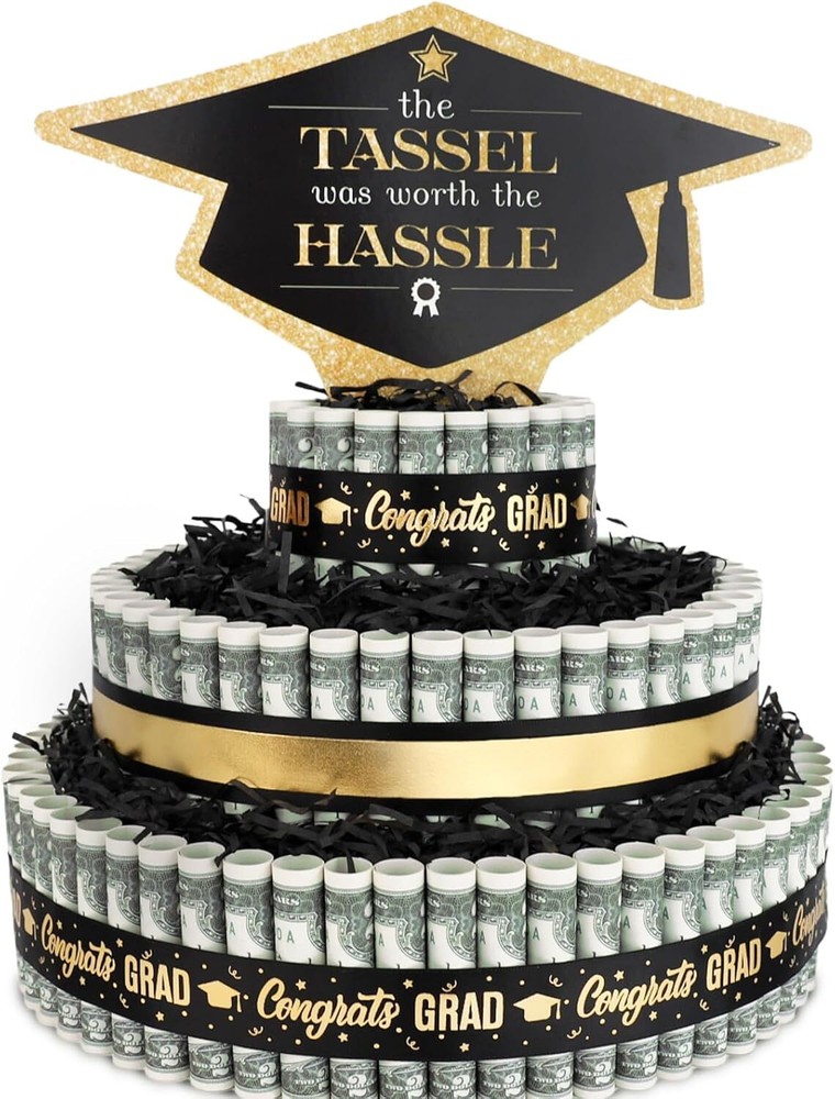 Class of 2025 Money Cake Graduation Gift - 3 Tier Cash Filled High School Present