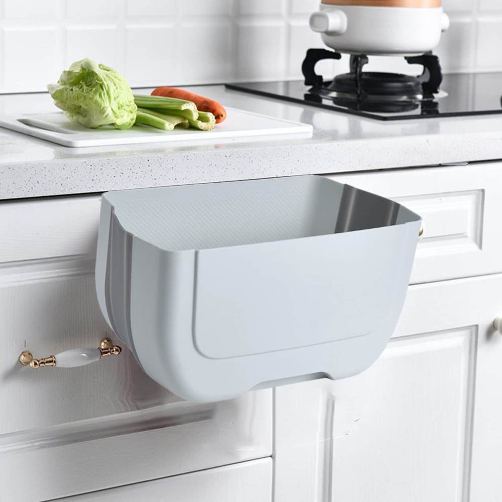 Hanging Kitchen Trash Can,Foldable Waste Bin for Kitchen,Hanging Folding Mini...
