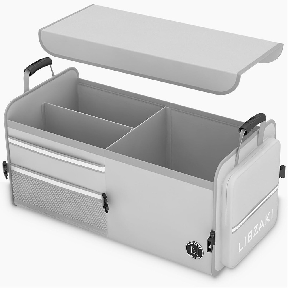 Collapsible Multi-Compartment Car Trunk Organizer Storage Box