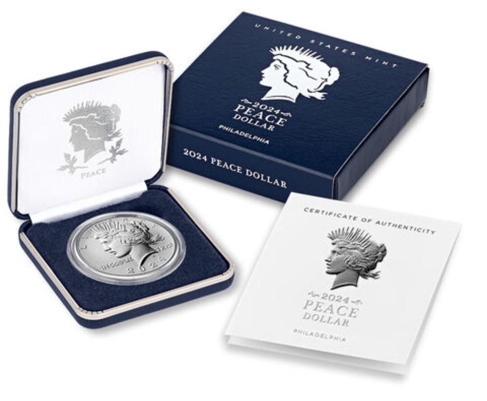 Presale 2024 P Peace Silver Dollar $1 Uncirculated Coin W/OGP-image