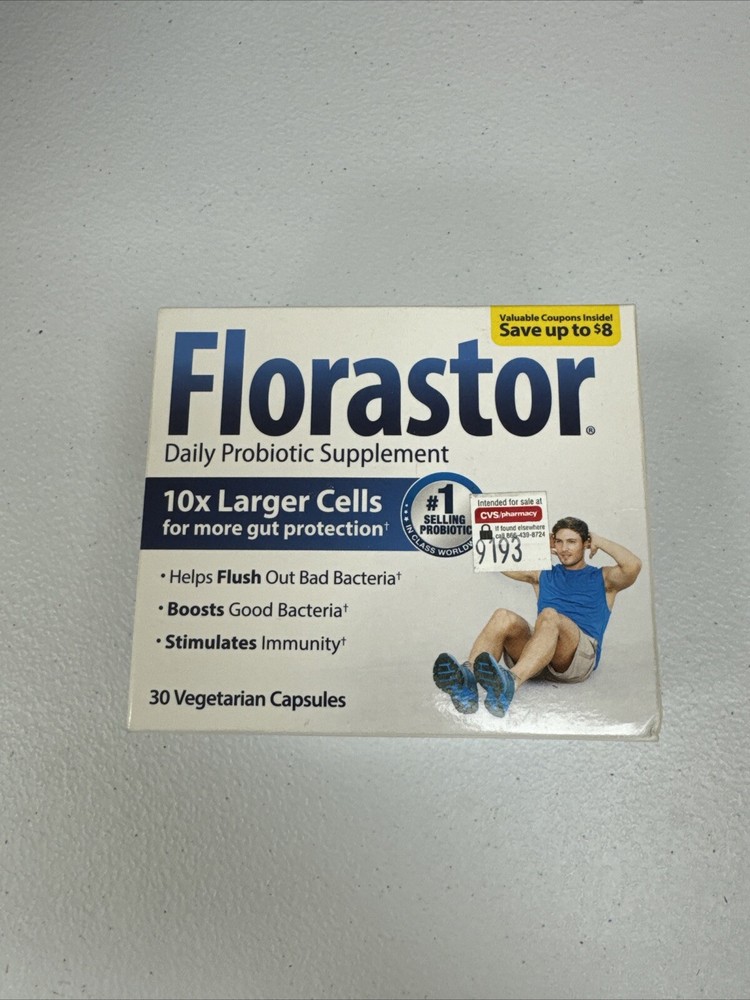 Florastor 500mg Daily Probiotic Supplement 30 Vegetarian Capsules Exp 11/24