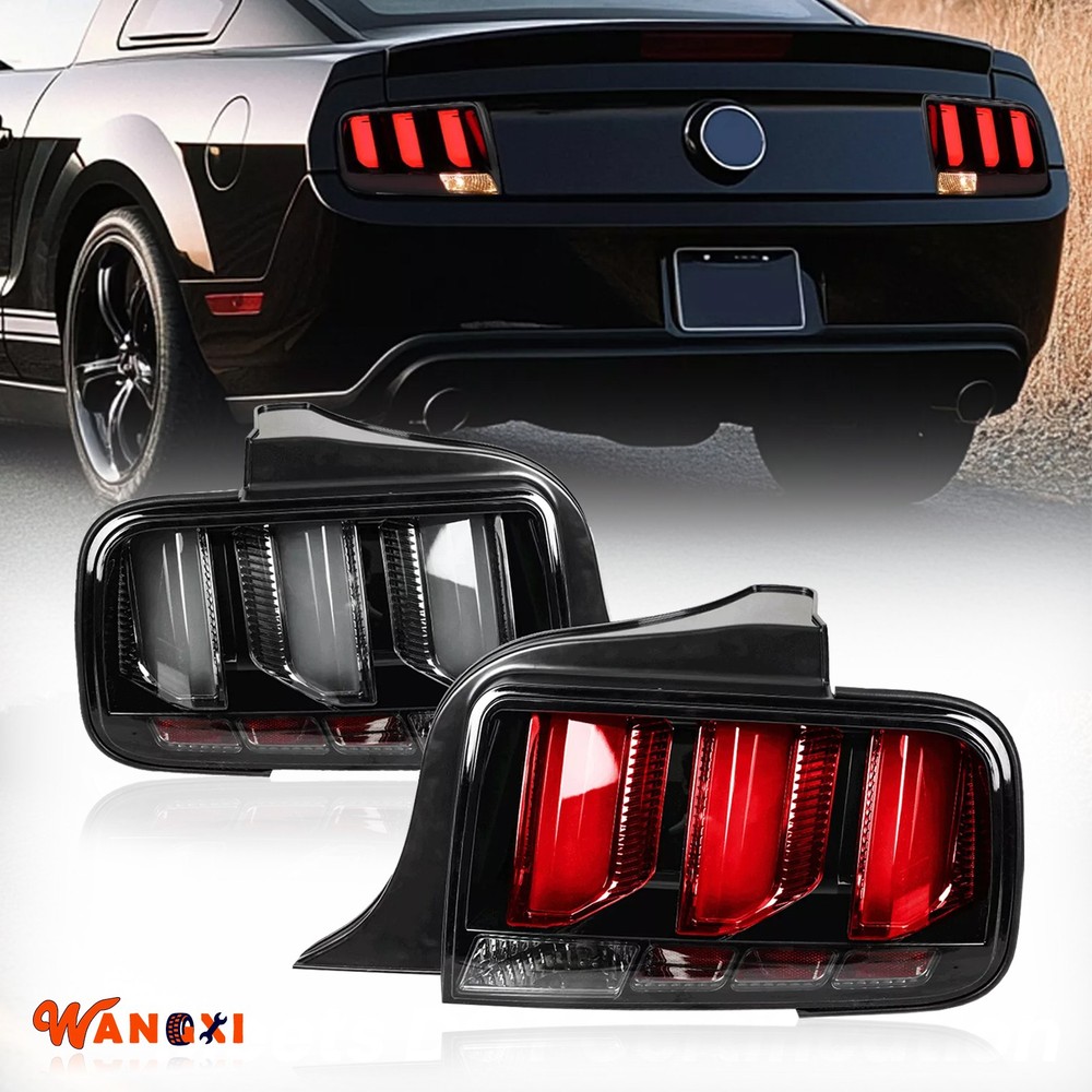 Smoked LED Sequential Tail Lights for 2005-2009 Ford Mustang Signal Brake Lamps