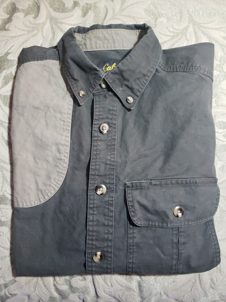 Cabela's Mens Medium Right-Hand Hunting Button Down Long Sleeve Shooting Shirt