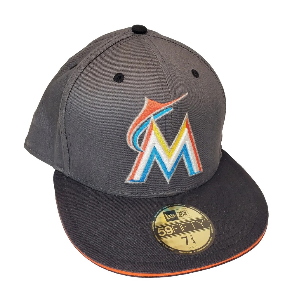 Florida Marlins MLB Hat Cap Sz 7 3/4 Black New Era 59 Fifty New Merchandise New
