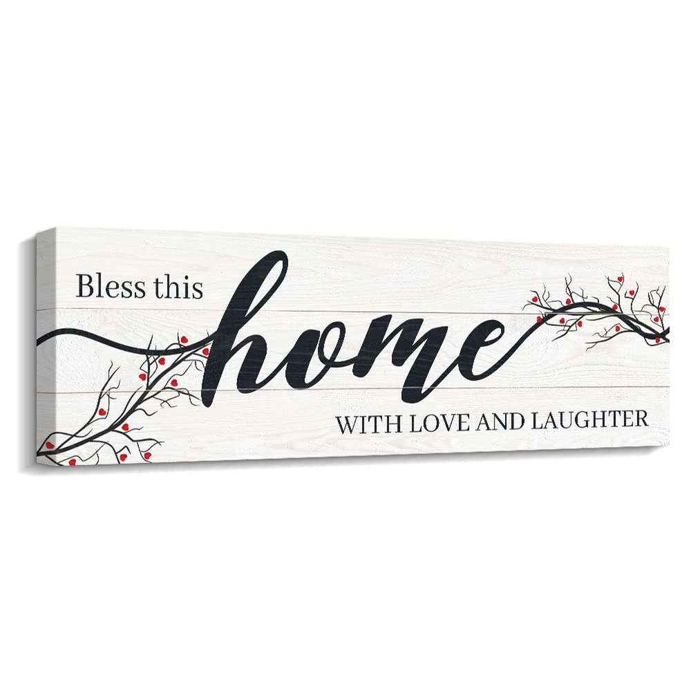Kas Home Family Wall Decor Rustic Home Sign Inspirational Saying - Blessed Th...