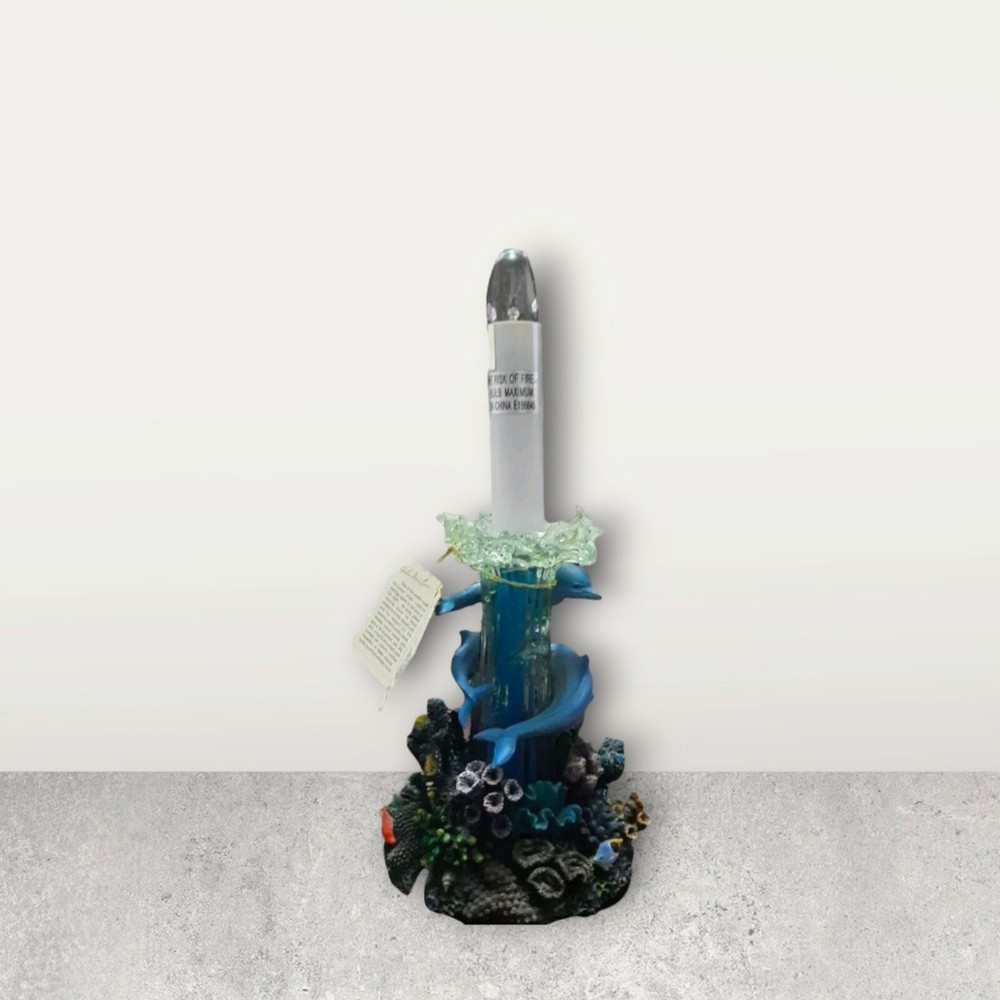 Dolphin Lamp light Sculpture New Hawaiian Resin 3 Dimensional NWT RARE