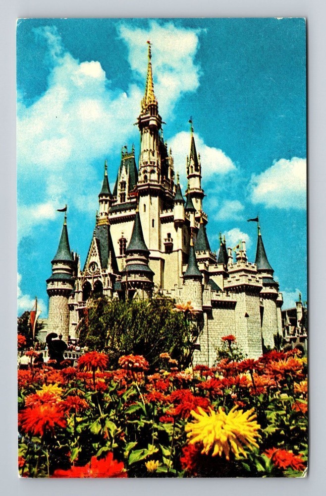 Vintage Walt Disney World Cinderella Castle Postcard Orlando Florida