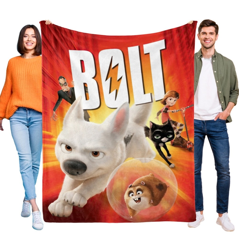Movie Bolt Flannel Blanket Soft Bed Sofa Throw Birthday Gift Cartoon for Kids
