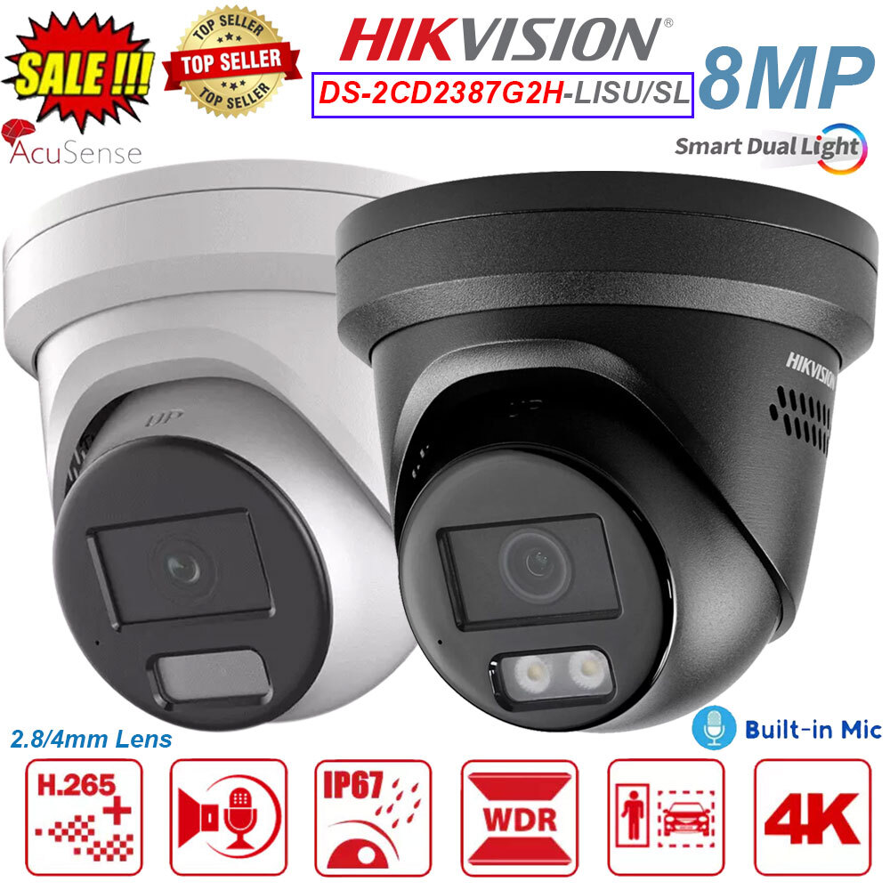 Hikvision DS-2CD2387G2H-LISU/SL 4K 8MP ColorVu AcuSense IP Camera PoE 2-Way Talk