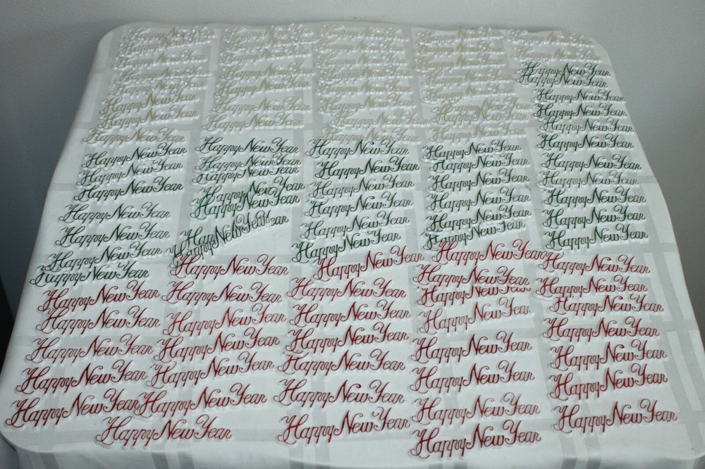 Big Lot of Happy New Year CAKE TOPPER Scripts Vintage Plastic Decor Mixed-image