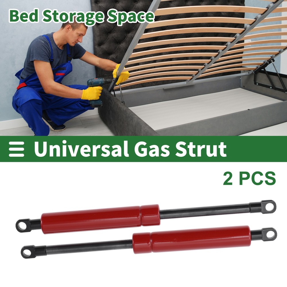 250mm 500N Gas Struts 2-Pack Red Carbon Steel Gas Springs 9.84in